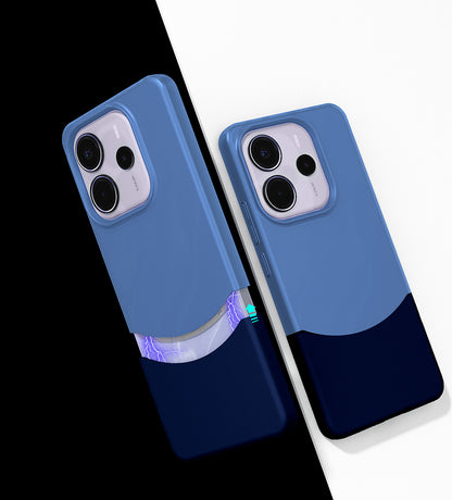 Redmi Note 14 4g Kılıf Mıknatıslı Mnc Duble Kapak - Lacivert