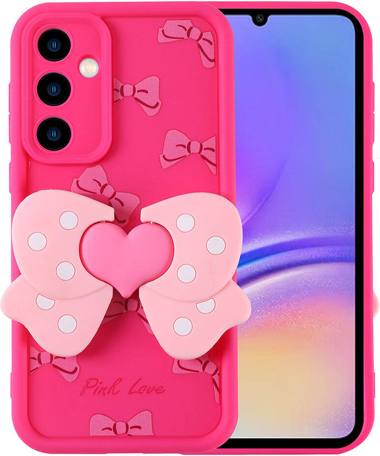 Galaxy A05S Kılıf Kamera Korumalı Figür Tasarımlı Mnc Kapya Kapak-Pembe Koyu