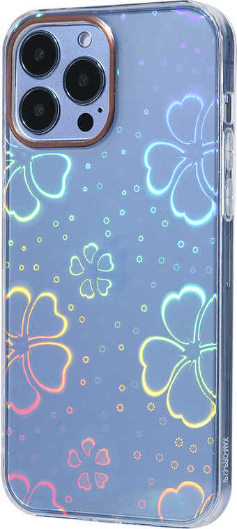 iPhone 13 Pro Uyumlu Mnc Sidney Desenli Sert Kapak-Flower No3