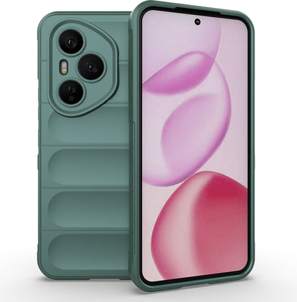 Honor 400 Pro Kılıf Esnek Tpu Oyuklu Arka Yüzey Tasarımlı Mnc Etnik Silikon Kapak - Koyu Yeşil