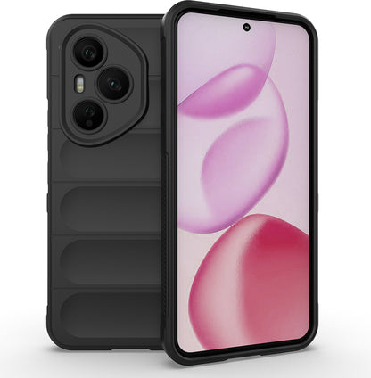 Honor 400 Pro Kılıf Esnek Tpu Oyuklu Arka Yüzey Tasarımlı Mnc Etnik Silikon Kapak - Koyu Yeşil