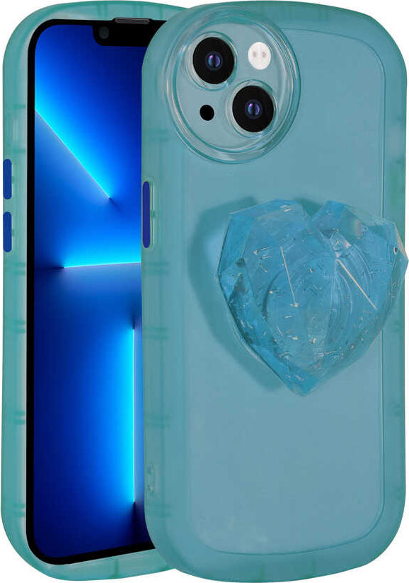 iPhone 13 Uyumlu Kamera Korumalı Pop Soketli Renkli Mnc Ofro Kapak-Mavi