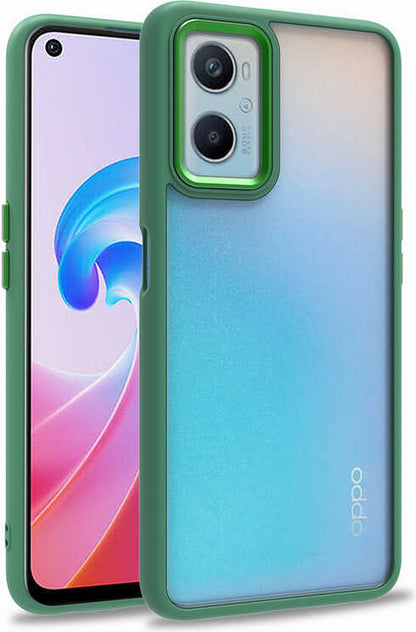 Oppo A96 4g Kılıf Mnc Flora Kapak-Yeşil