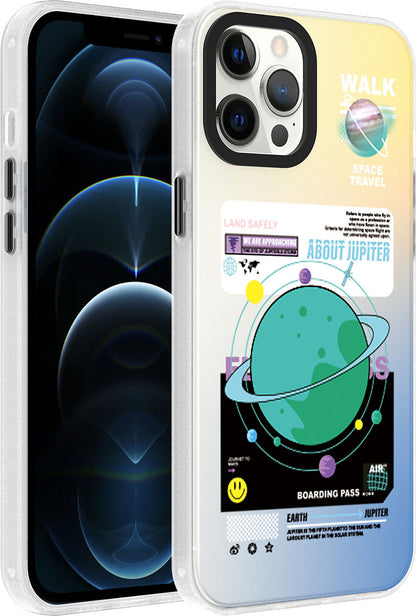 iPhone 12 Pro Uyumlu Desenli Mnc Dragon Sert Kapak-Gezegen
