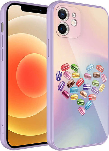 iPhone 12 Kılıf Kamera Korumalı Desenli Sert Silikon Mnc Epoksi Kapak-No1