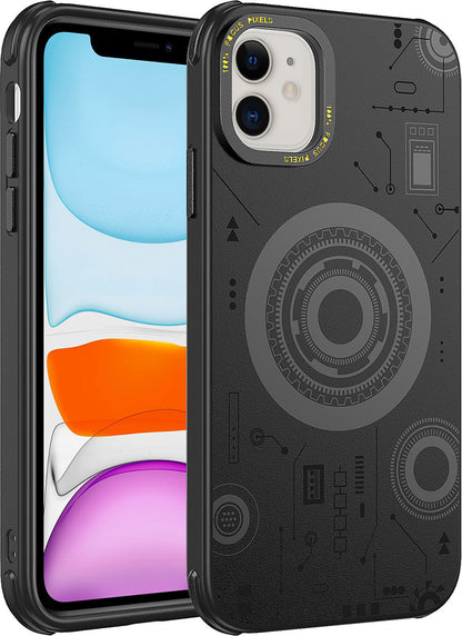 iPhone 11 Uyumlu Mnc Wireless Şarj Özellikli Desenli Hot Kapak-Gold