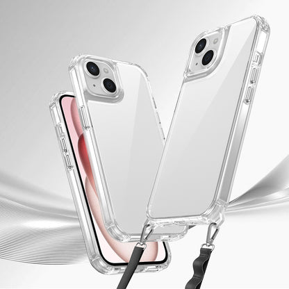 iPhone 15 Kılıf Airbagli Takılabilir Askı Aparatlı Mnc Snap Silikon Kapak-Şeffaf