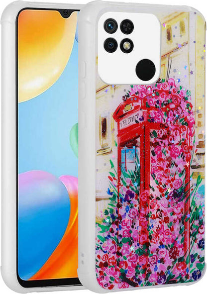 Xiaomi Poco C40 Kılıf Simli Desenli Kamera Korumalı Parlak Mnc Popy Kapak-Kulübe