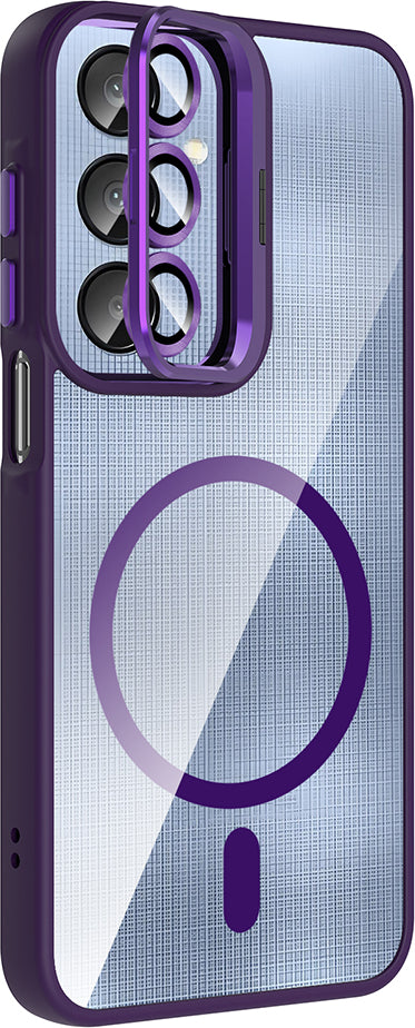 Galaxy A16 Kılıf Standlı ve Kamera Lens Hediyeli M-Safe Şarj Özellikli Mnc Etro Kapak - Desert Tita