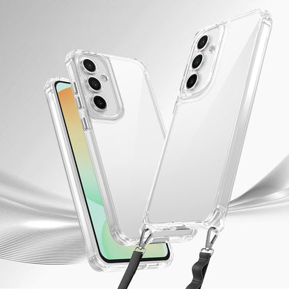 Galaxy A35 Kılıf Airbagli Takılabilir Askı Aparatlı Mnc Snap Silikon Kapak-Şeffaf