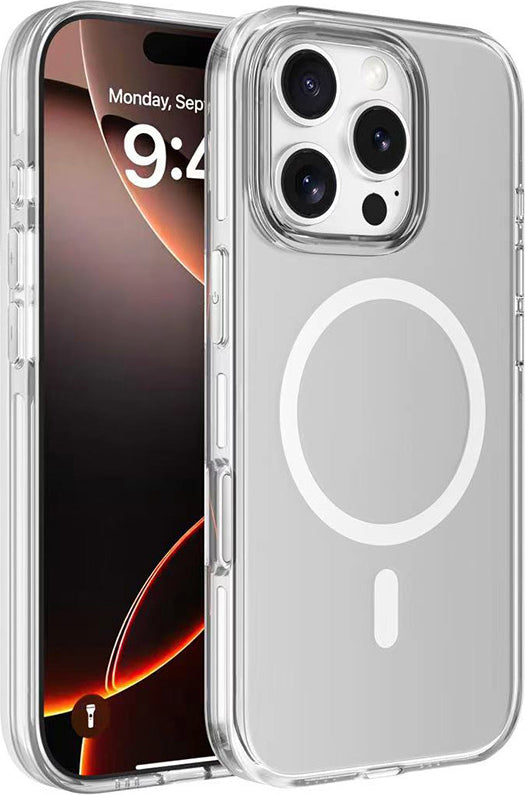 iPhone 16 Pro Kılıf Magsafe Şarj Özellikli Kamera Korumalı Mnc Kripto Kapak-Şeffaf