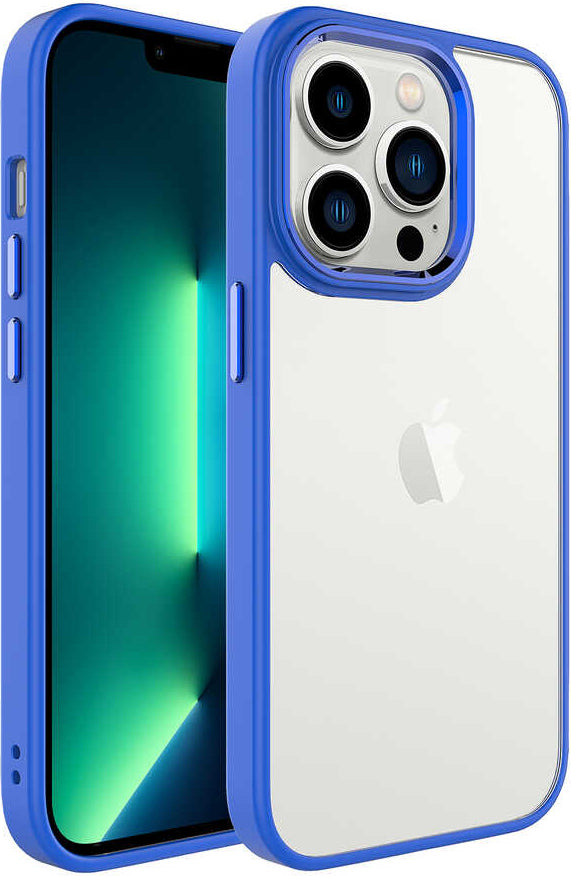 iPhone 14 Pro Kılıf Mnc Krom Kapak-Lacivert