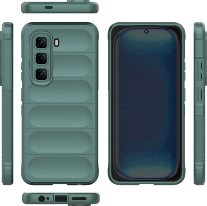 Infinix Hot 50 4g Kılıf Esnek Tpu Oyuklu Arka Yüzey Tasarımlı Mnc Etnik Silikon Kapak - Koyu Yeşil