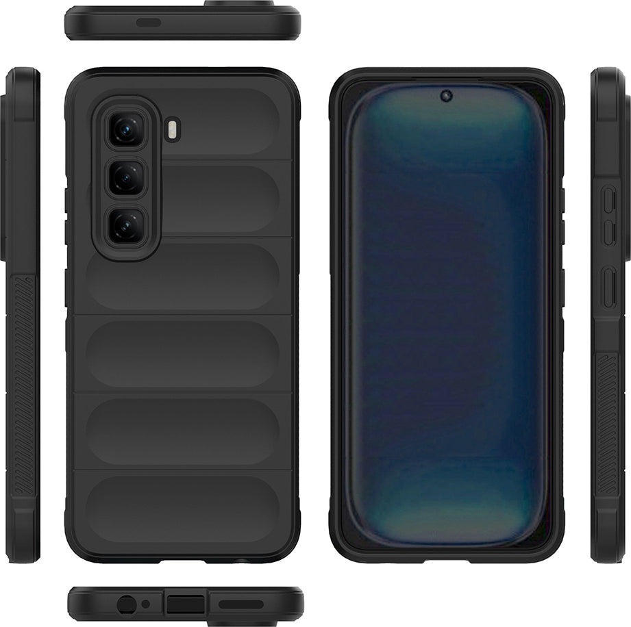 Infinix Hot 50 4g Kılıf Esnek Tpu Oyuklu Arka Yüzey Tasarımlı Mnc Etnik Silikon Kapak - Koyu Yeşil
