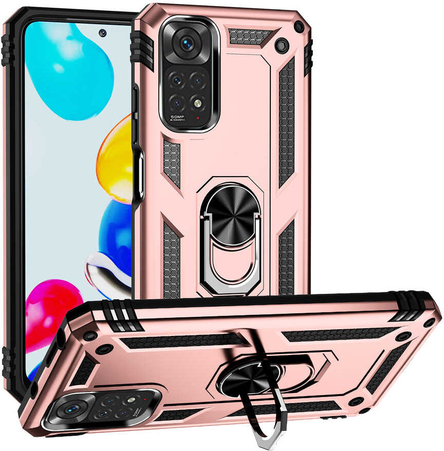 Xiaomi Redmi Note 11 Global Kılıf Mnc Vega Kapak-Rose Gold