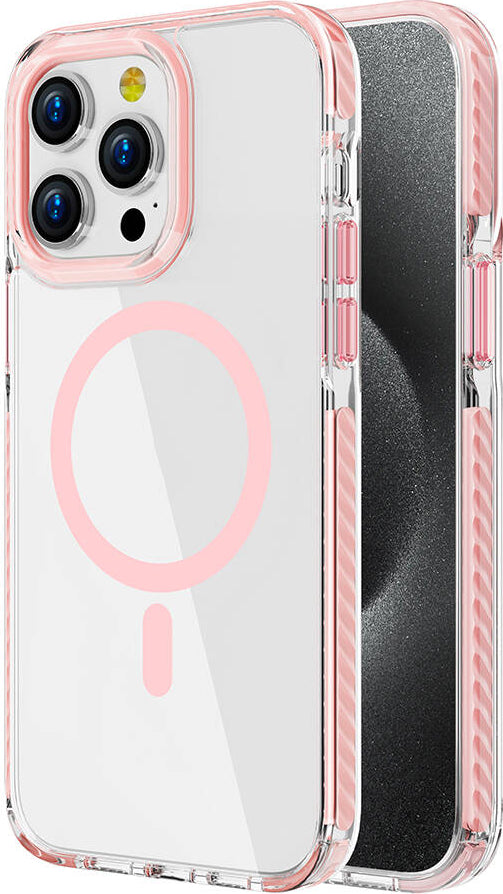 Apple iPhone 14 Pro Kılıf Magsafe Şarj Özellikli Airbagli Takılabilir Askı Aparatlı Mnc Nana Kapak-Pembe