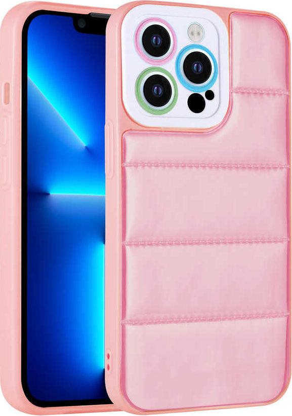 iPhone 12 Pro Max Uyumlu Kamera Korumalı Airbagli Renkli Mnc Seksek Kapak-Pembe