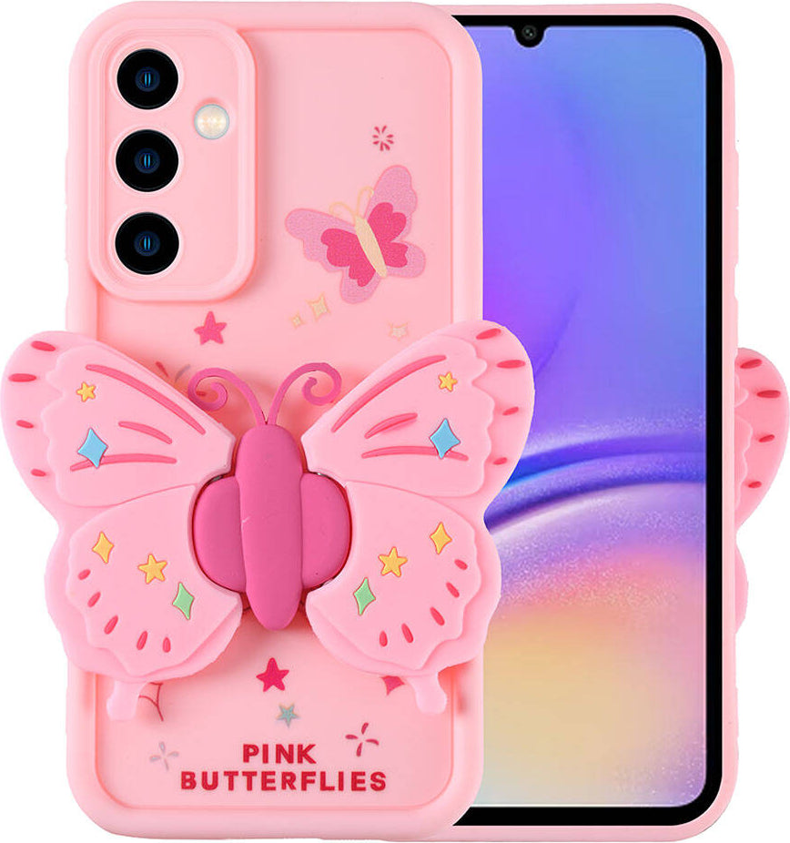 Galaxy A05S Kılıf Kamera Korumalı Figür Tasarımlı Mnc Kapya Kapak-Pembe Açık