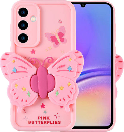 Galaxy A05S Kılıf Kamera Korumalı Figür Tasarımlı Mnc Kapya Kapak-Pembe Açık