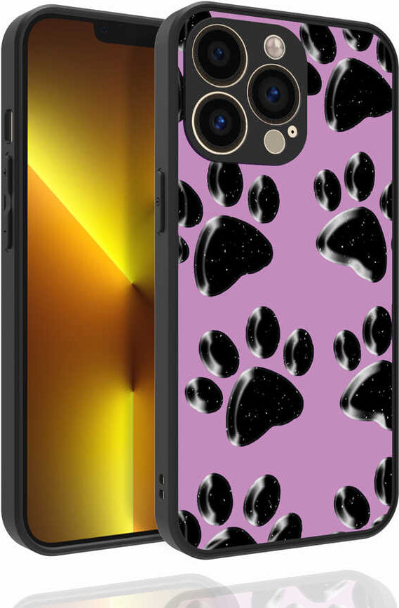 iPhone 13 Pro Max Kılıf Desenli Kamera Korumalı Parlak Mnc Nora Kapak-No3