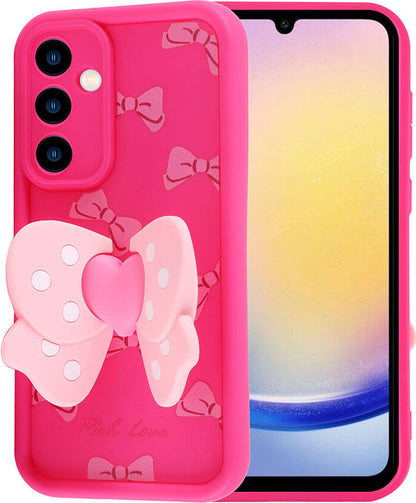 Galaxy A25 Kılıf Kamera Korumalı Figür Tasarımlı Mnc Kapya Kapak-Pembe Koyu