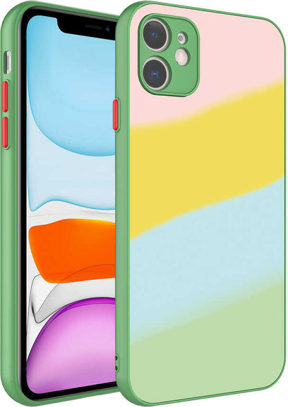 iPhone 11 Kılıf Kamera Korumalı Renkli Temperli Mnc X-Cam KAPAK-NO10