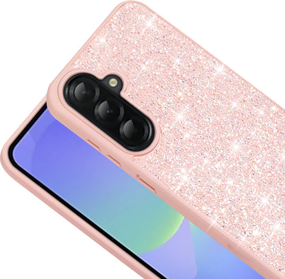 Galaxy A56 Kılıf Parlak Taşlı Tasarım Mnc Pırlanta Kapak - Pembe