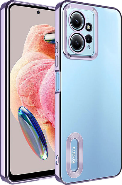 Xiaomi Redmi Note 12 4g Kılıf Kamera Korumalı Logo Gösteren Mnc Omega Kapak-Lila