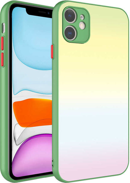 iPhone 11 Kılıf Kamera Korumalı Renkli Temperli Mnc X-Cam Kapak-No9