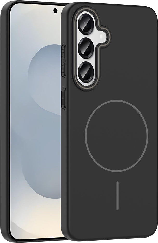 Galaxy S25 Kılıf Magsafe Şarj Özellikli Mnc Ruby Silikon Kapak - Siyah