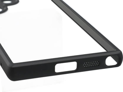 Galaxy S24 Ultra Kılıf Kamera Korumalı Şeffaf Arka Yüzey Mnc New Roll Kapak-Siyah