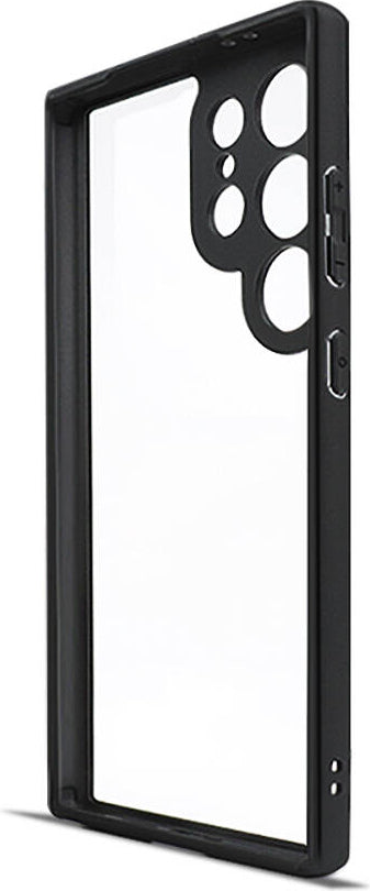 Galaxy S24 Ultra Kılıf Kamera Korumalı Şeffaf Arka Yüzey Mnc New Roll Kapak-Siyah