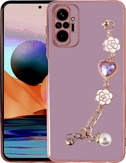 Xiaomi Redmi Note 10 Pro Kılıf El Tutamaçlı Kamera Korumalı Mnc Taka Silikon Kapak-Mor
