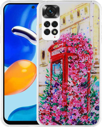Xiaomi Redmi Note 11 Global Kılıf Simli Desenli Kamera Korumalı Parlak Mnc Popy Kapak-Kulübe