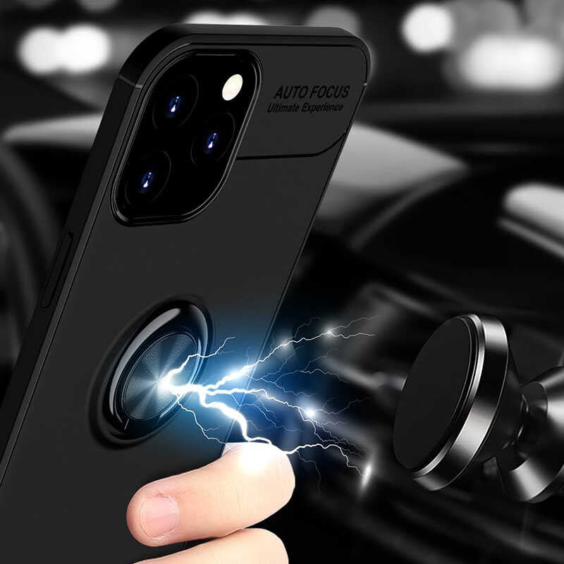 iPhone 12 Pro Max Uyumlu Mnc Ravel Silikon Kapak-Siyah-Mavi