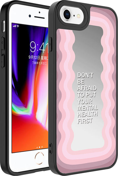 iPhone Se 2022 Uyumlu Aynalı Desenli Kamera Korumalı Parlak Mnc Mirror Kapak-Love