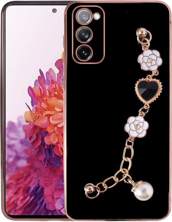 Galaxy S20 Fe Kılıf El Tutamaçlı Kamera Korumalı Mnc Taka Silikon Kapak-Siyah