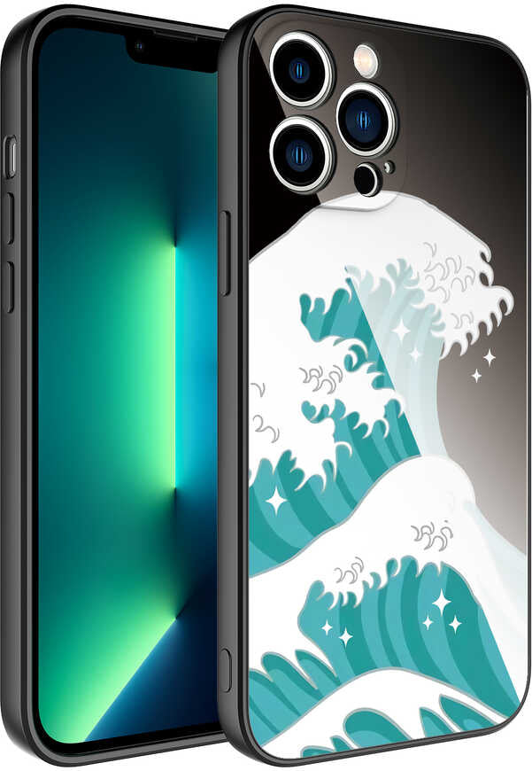 iPhone 13 Pro Max Kılıf Kamera Korumalı Desenli Sert Silikon Mnc Epoksi Kapak-No9