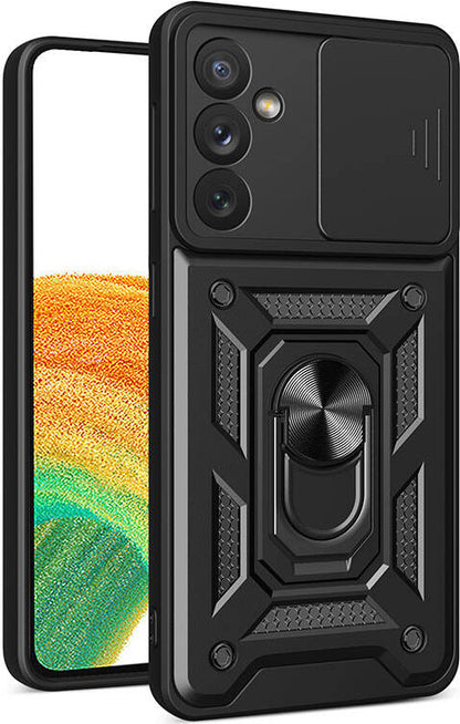 Galaxy A34 Kılıf Magnetik Standlı Kamera Korumalı Mnc Sürgülü Vega Kapak-Siyah
