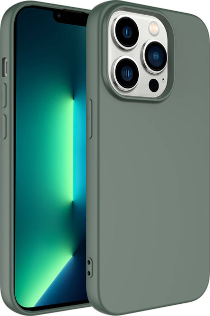 iPhone 14 Pro Uyumlu Mnc Lsr Laaakan Kapak-Koyu Yeşil
