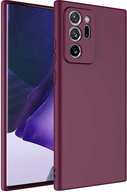 Galaxy Note 20 Ultra Kılıf Mnc Mara Laaakan Kapak-Koyu Mor