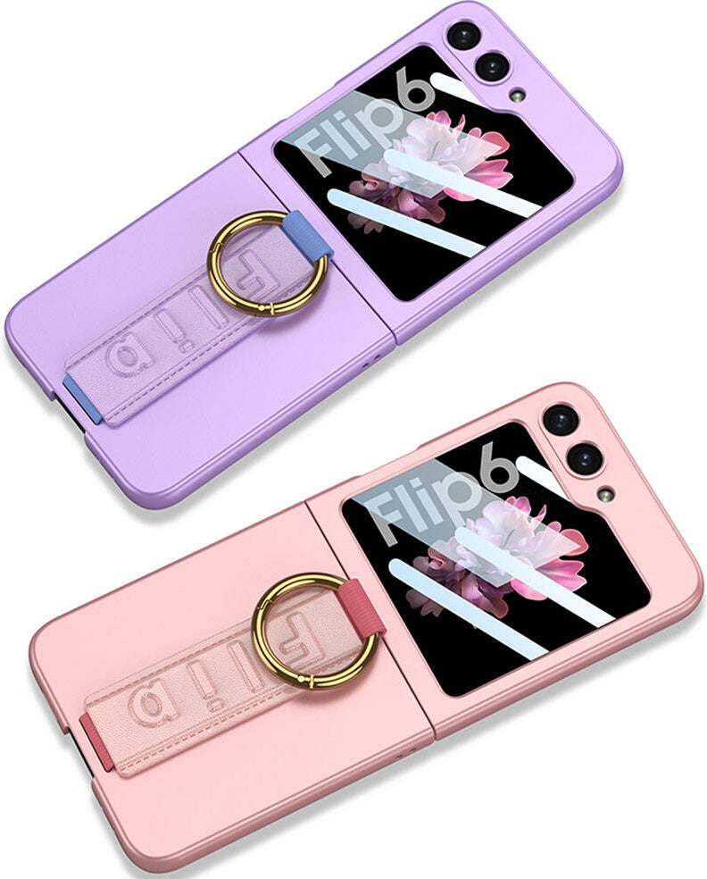 Galaxy Z Flip 6 Kılıf Kamera Korumalı Yüzüklü Mnc Flip Ring Kıpta Kapak-Mor