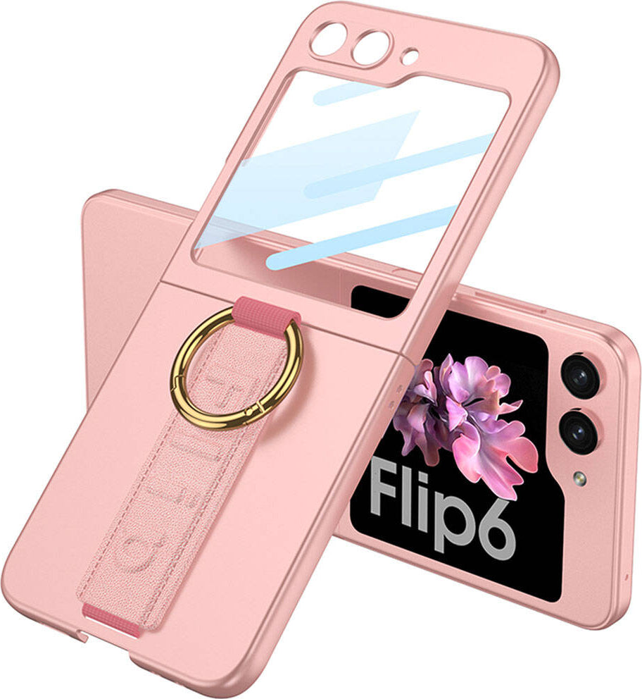 Galaxy Z Flip 6 Kılıf Kamera Korumalı Yüzüklü Mnc Flip Ring Kıpta Kapak-Mor