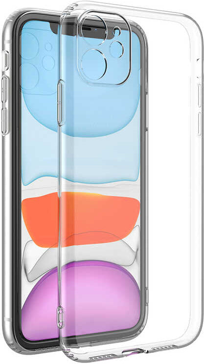 iPhone 11 Uyumlu Mnc Kamera Korumalı Süper Silikon Kapak-Renksiz