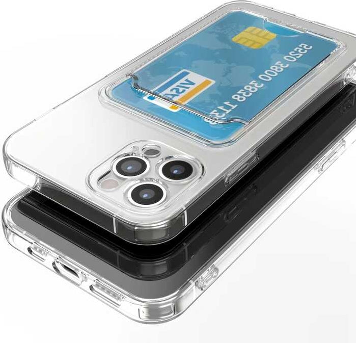 iPhone 11 Pro Max Uyumlu Kartlıklı Şeffaf Mnc Setra Clear Silikon Kapak-Renksiz