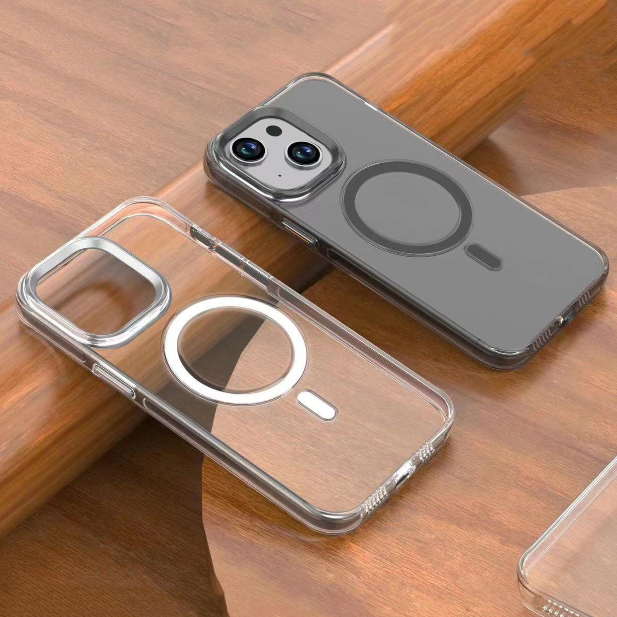 Apple iPhone 15 Plus Kılıf Mnc Wireless Şarj Özellikli Şeffaf Efsane Kapak-Renksiz