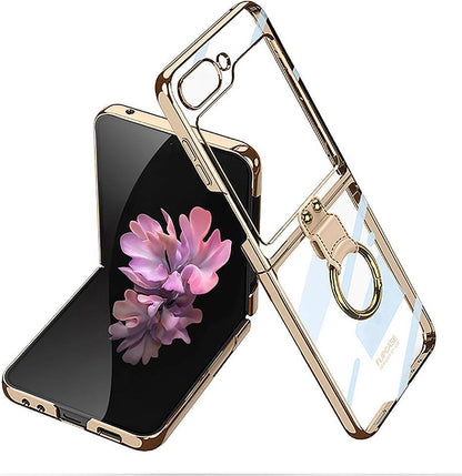 Galaxy Z Flip 6 Kılıf Mnc Yüzüklü Kıpta Kapak-Gold