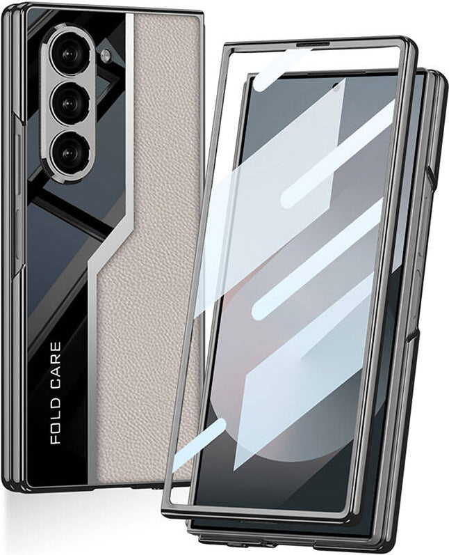 Galaxy Z Fold 6 Kılıf Ultra Ince Kamera Korumalı Pc + Deri Arka Yüzey Mnc Kıpta Poligan Kapak-Titan