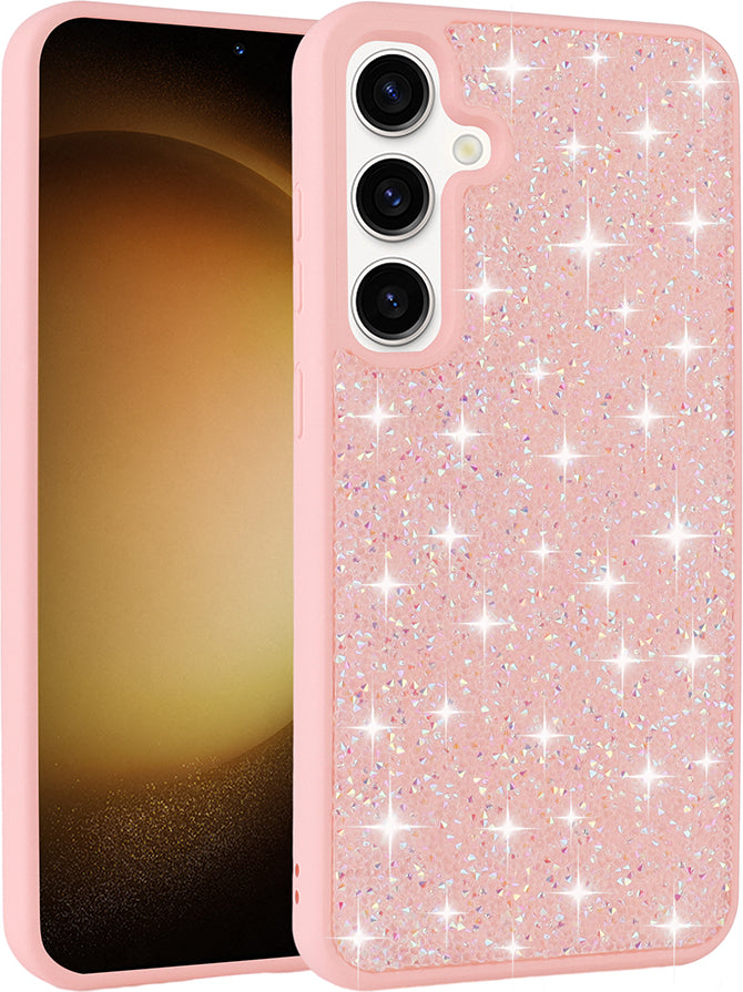 Galaxy A55 Kılıf Parlak Taşlı Tasarım Mnc Pırlanta Kapak - Pembe