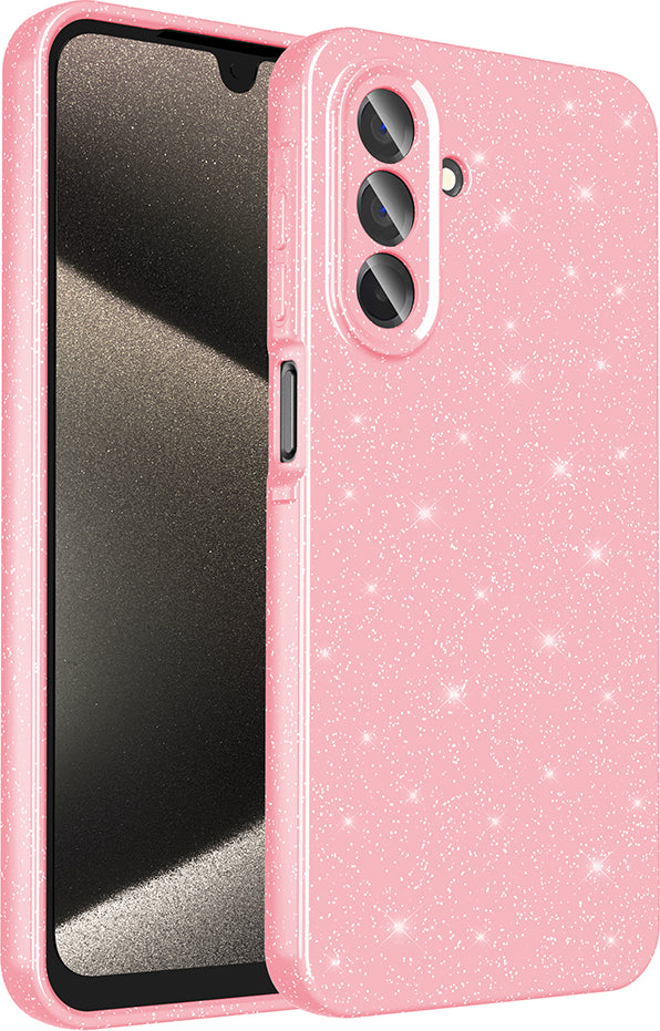 Galaxy A26 Kılıf Kamera Korumalı Simli Lüks Mnc Koton Kapak - Açık Pembe